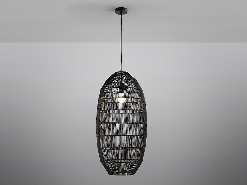 Tizne Large Corded Black Paper Lamp by Schuller