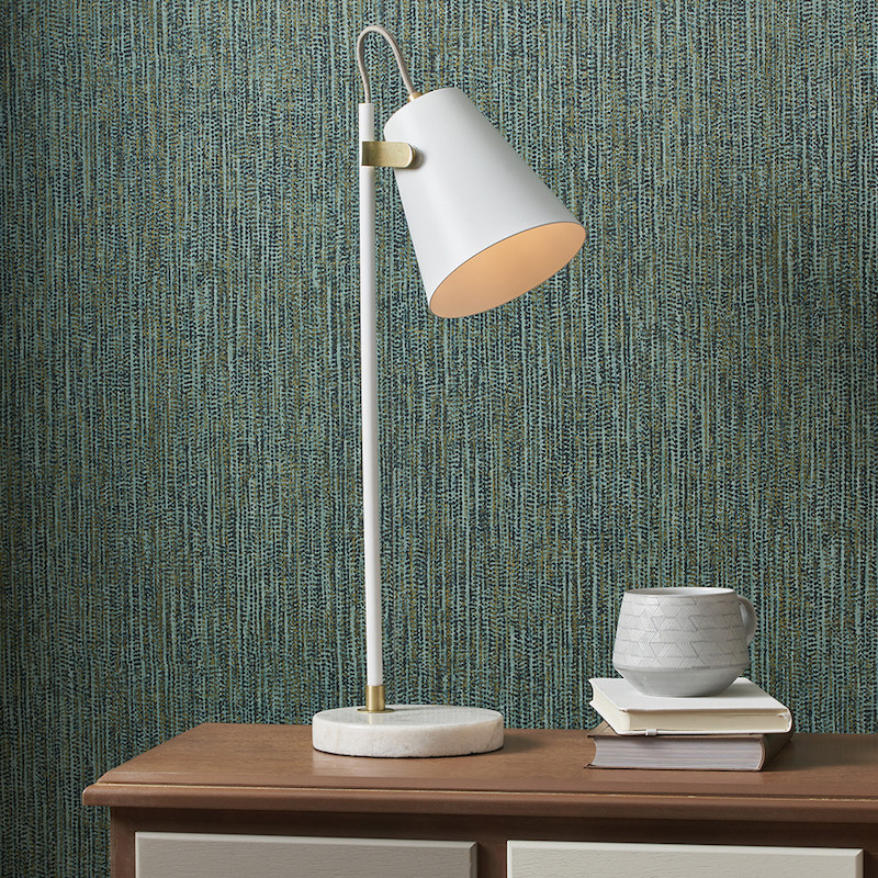 White and Brushed Brass Task Table Lamp Pacific Lifestyle