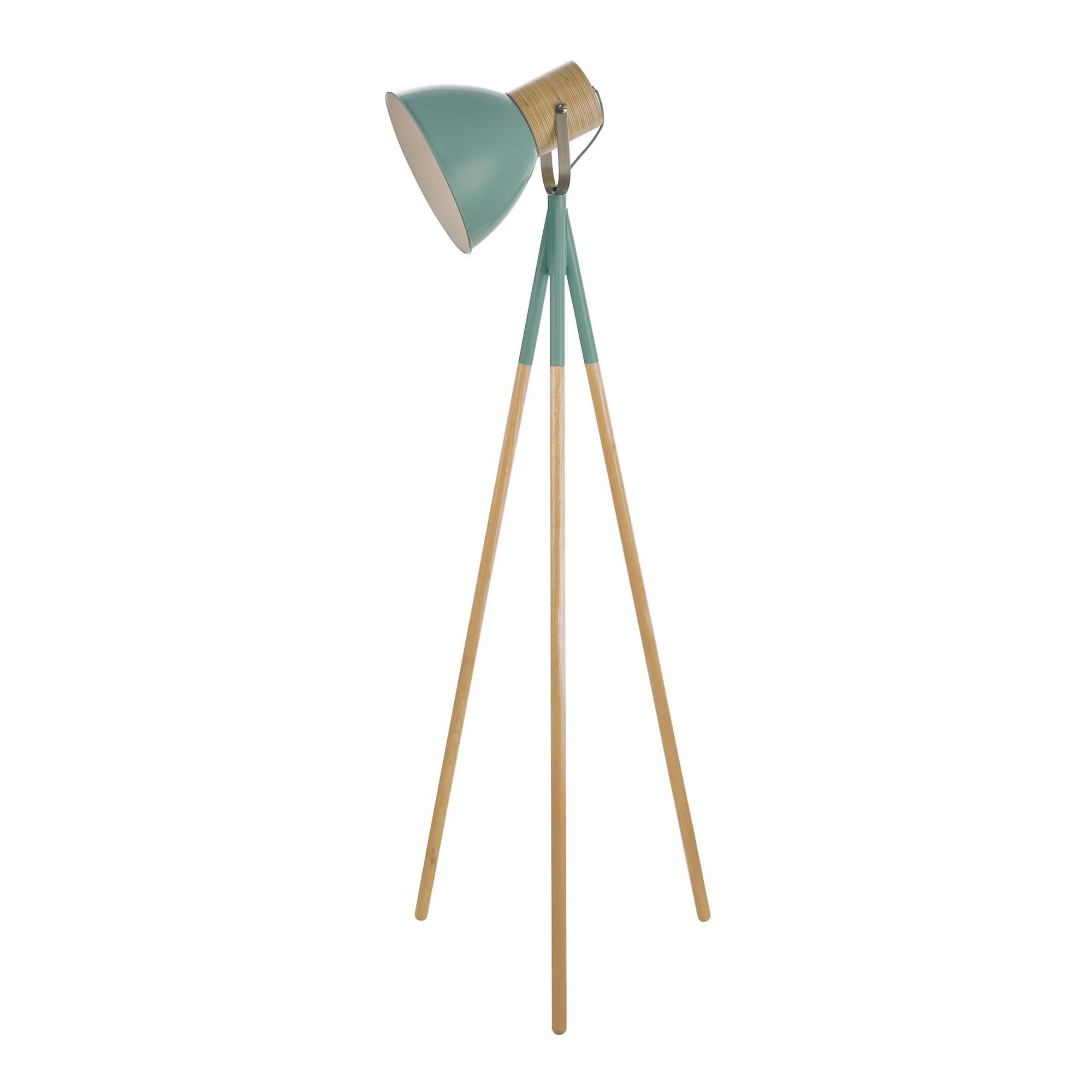 Adna Floor Lamp Green And Natural Wood