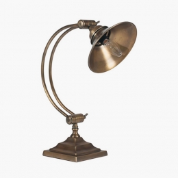 Kensington Antique Brass Metal Arched Arm Task Table Lamp Pacific Lifestyle