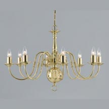 Impex Lighting Flemish 8 arm chandelier in Polished Brass